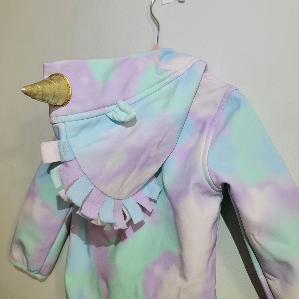 Cat & Jack Girls Size 2T Pastel Unicorn Hooded Jacket - Picture 4 of 8